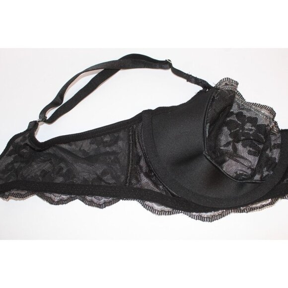 Victoria's Secret Bra 36D Dream Angles Black Silver Lace Sheer Push Up Underwire - Picture 10 of 16